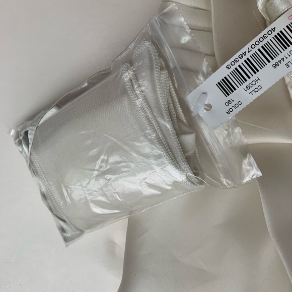 WHBM White House Black Market Crop Top Strapless Silk Chiffon w/Bow Bustier Top - Picture 7 of 16